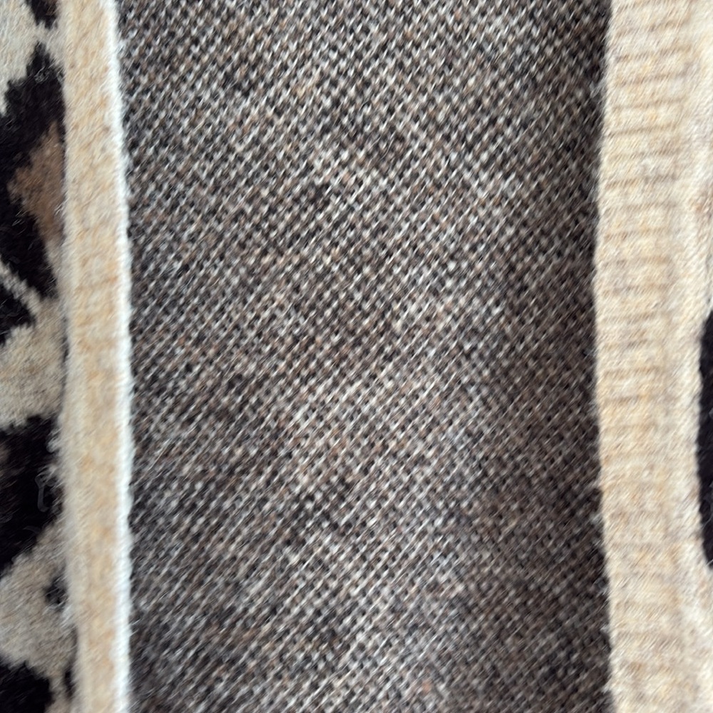 Bloomingdale’s Aqua brand animal print fuzzy cardigan. Cozy, fuzzy marled knit - Picture 6 of 10